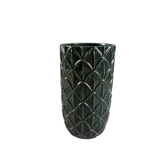 9" Dark Green Ceramic Artichoke Vase by Ashland®
